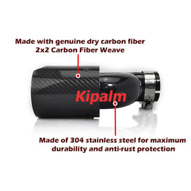 h Style Dual Glossy Carbon Fiber Black Stainless Steel  M Performance Exhaust End Pipes for BMW Modified Tips