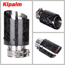 Load image into Gallery viewer, Kipalm Forged Carbon Fiber Exhaust Pipe Muffler Tip with 304 Stainless Steel for Camry Corolla Yaris Hilux Vios Rush Innova Fortuner Avanza