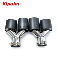 Load image into Gallery viewer, 1 Pair Dual Y Shape Pipes Curly Edge Remus Sport Matte Carbon Fiber Exhaust Muffler Tips for BMW AUDI GOLF MAZDA