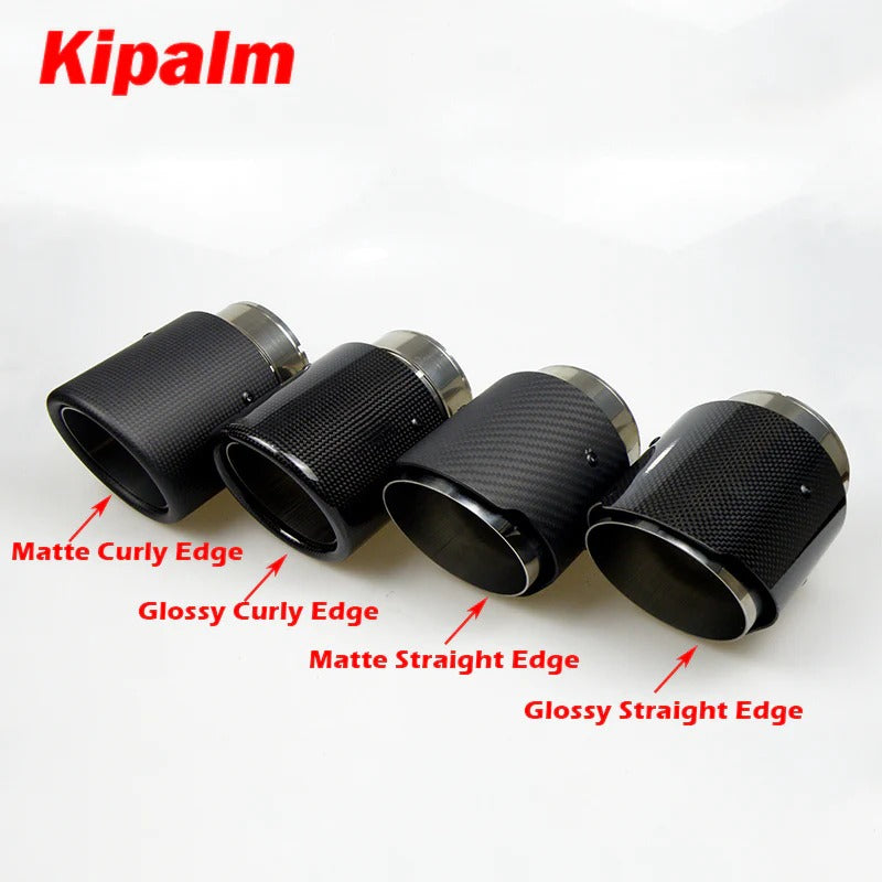 1PC Black Universal AK Logo Carbon Fiber Exhaust Muffler Tip for MAZAD CX-5 GOLF Exhaust Tips Free Shipping