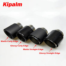 Load image into Gallery viewer, 1PC Black Universal AK Logo Carbon Fiber Exhaust Muffler Tip for MAZAD CX-5 GOLF Exhaust Tips Free Shipping