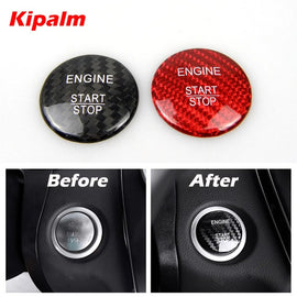Real Carbon Fiber Engine Start Button Cover Stickers Decor for Mercedes Benz Class C W205 GLA GLC B200 Styling