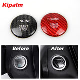 Real Carbon Fiber Engine Start Button Cover Stickers Decor for Mercedes Benz Class C W205 GLA GLC B200 Styling