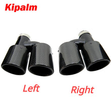 Load image into Gallery viewer, Kipalm h Style Dual Oval Carbon Fiber Exhaust Tip Muffler Tail Pipe Audi A4 A5 A6 A7 Modified to S4 S5 S6 S7 Curly Edge