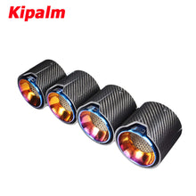 Load image into Gallery viewer, 4PCS Blue BMW M3 M4 G80 G82 G83 M Performance Style Carbon Fibre Exhaust Tips Muffler Pipe