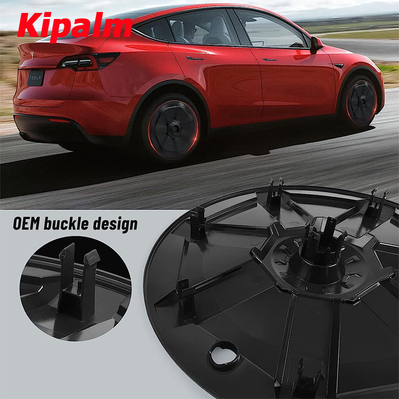 4PCS Replacement Tesla 19''  Matte Black Wheel Cover Cap Model Y Full Cover Car Hubcaps