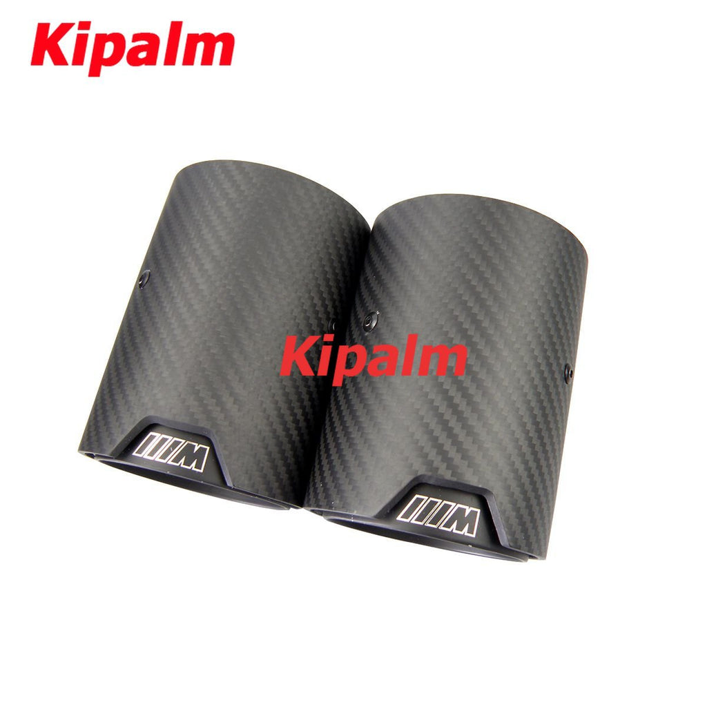 2PCS Real Carbon Fiber Black Muffler Tip Length 120mm for BMW M Performance Exhaust M2 F87 M3 F80 M4 F82 F83 M5 F10