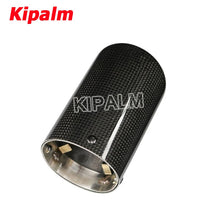 Load image into Gallery viewer, Car Universal Adjustable Carbon Fiber Cover Muffler Pipe Tip Carbon Fiber Case Exhaust Tip Housing with Circlip 57-63mm Ak Logo