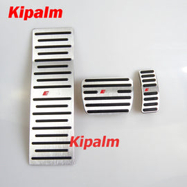 No Drill Aluminum Car Gas Pedal Accelerator Pedal Brake Pedal Cover For Audi A4 2018- Q5 2019- with Sline Logo Pedals