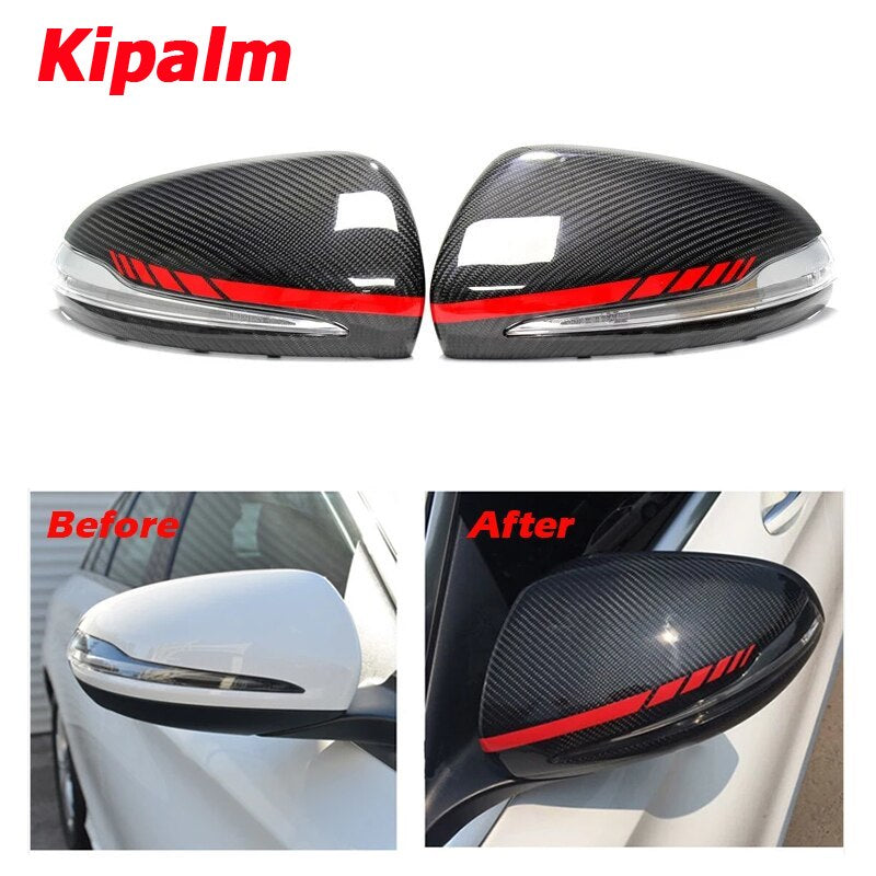 Carbon Fiber Mirror Cover for Mercedes W205 W222 W213 W238 X205 GLC GLS C S GLC Replacement and Stick Style