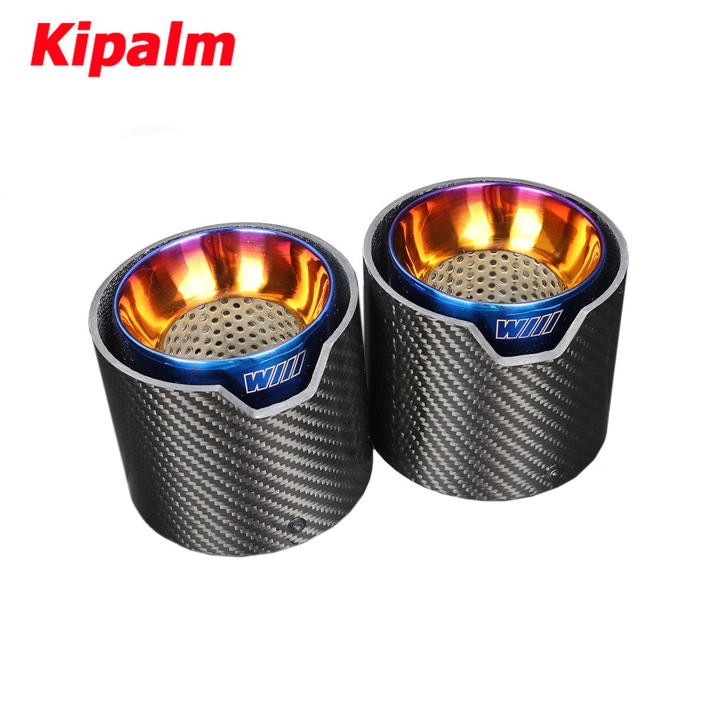 4PCS Blue BMW M3 M4 G80 G82 G83 M Performance Style Carbon Fibre Exhaust Tips Muffler Pipe