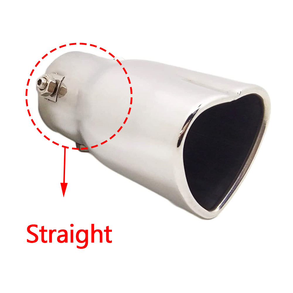 Universal Adjustable 2.5" Burnt Blue Stainless Steel Single Exhaust Tips Silver Muffler Tail with Heart Shape Style