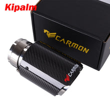 Load image into Gallery viewer, Carmon Glossy Carbon Fiber Muffler Tip Mirror-Polished Stainless Steel Exhaust Pipe Tail Pipe Muffler Tip