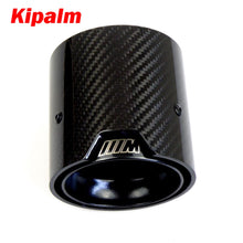 Load image into Gallery viewer, Universal M LOGO Carbon Fiber Exhaust Tips for M Performance Exhaust Pipe for BMW Muffler Tail Pipe 120mm Length M3 M4 M5