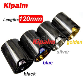 4pcs M Logo Carbon Fiber Exhaust Tip Muffler Cutter for BMW M2 F87 M3 F80 M4 F82 F83 M6 F06 F12 F13