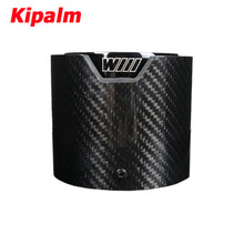Load image into Gallery viewer, Black Coated Stainless Steel Glossy Carbon Fiber Exhaut Tip Pipe Tail Ends Fits for BMW M3 G80 M4 G82 G83 2020+