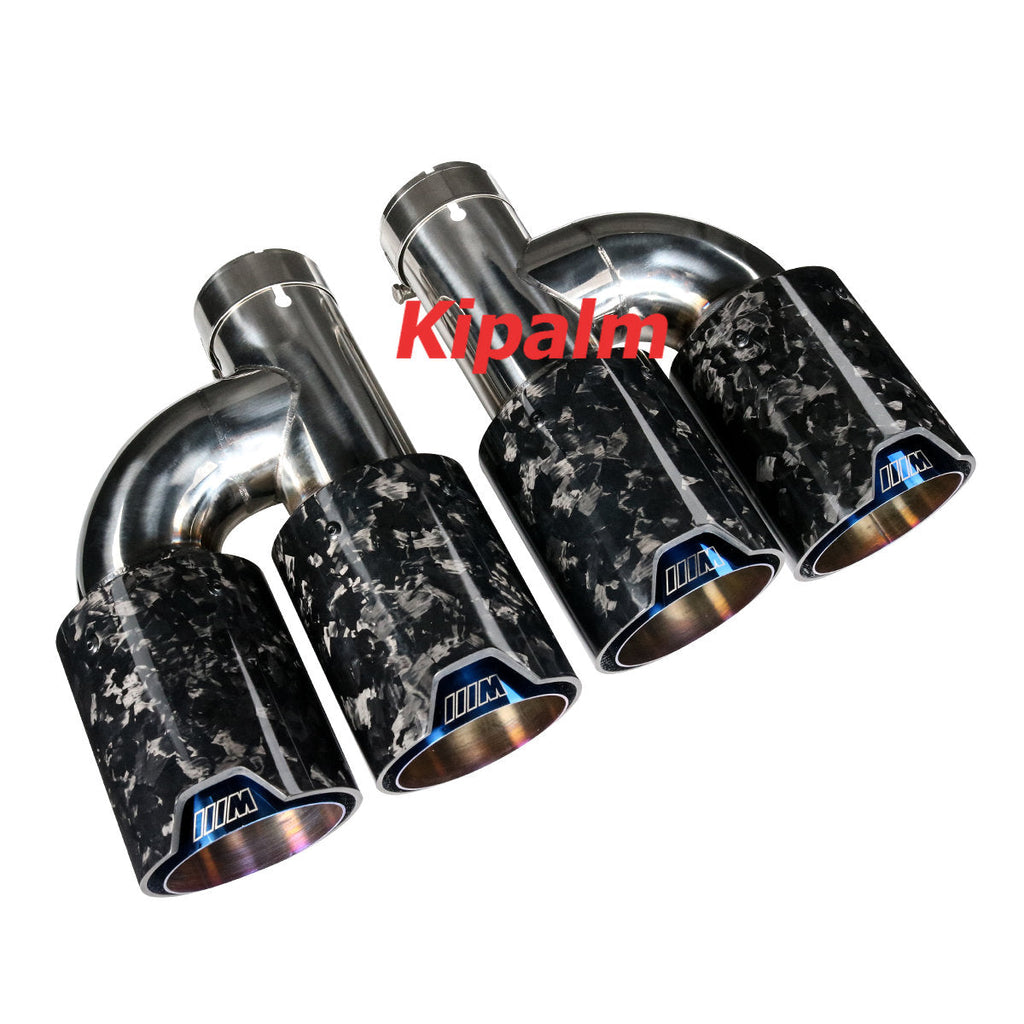 Kipalm M Performace h Style Dual End Forged Carbon Fiber Exhaust Muffler Pipe For BMW Universal Double Out