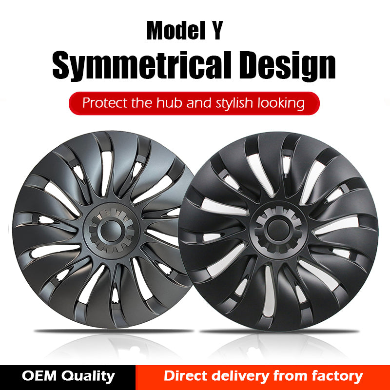 4PCS Tesla Model Y 2023 Symmetrical Full Coverage Sport 19 Inch Wheel Cover Cap Replacement Vehicle Hubcaps Accessories