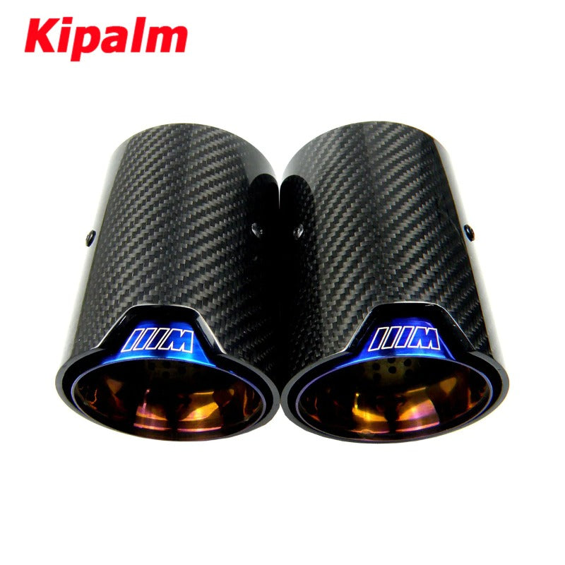 2PCS Real Carbon Fiber Exhaust Pipe Muffler Tip For BMW M Performance M2 F87 M3 F80 M4 F82 F83 M5 F10