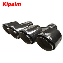 Load image into Gallery viewer, 1Pair Y Style Dual Universal Auto Exhaust Muffler Tips Carbon Fiber End Pipe for Buick Corolla Ford Golf with Remus Logo