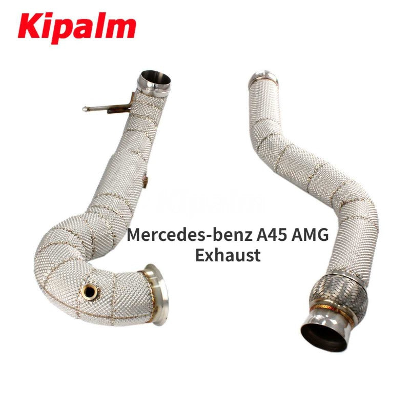 1PC 304 Stainless Steel Downpipe for Mercedes-benz A45 AMG 2.0T 2014-2018 Modify Exhaust System With Heat Shield