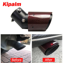 Load image into Gallery viewer, Red Angle Adjustable Bolt-On Akrapovic Carbon Fiber Exhaust Pipe with Anti-drop Rope Kicks FIT CRV RAV4 Altis SX4