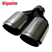 Load image into Gallery viewer, Car Universal Akrapovic Dual Black Stainless Steel Exhaust Tip Double End Pipe for BMW BENZ VW Golf TOYOTA