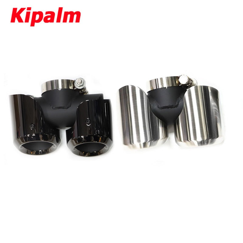 1 Pair OEM Square round Outlet Satinless Steel Exhaust Pipe For Land Rover Defender 2020-2023