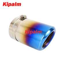 Load image into Gallery viewer, 1pcs Adjustable Burnt Blue/sliver Stainless Steel Exhaust Tip Tail End Pipe Muffler Tips for AUDI A4L Q5 BMW X1 VW Tiguan