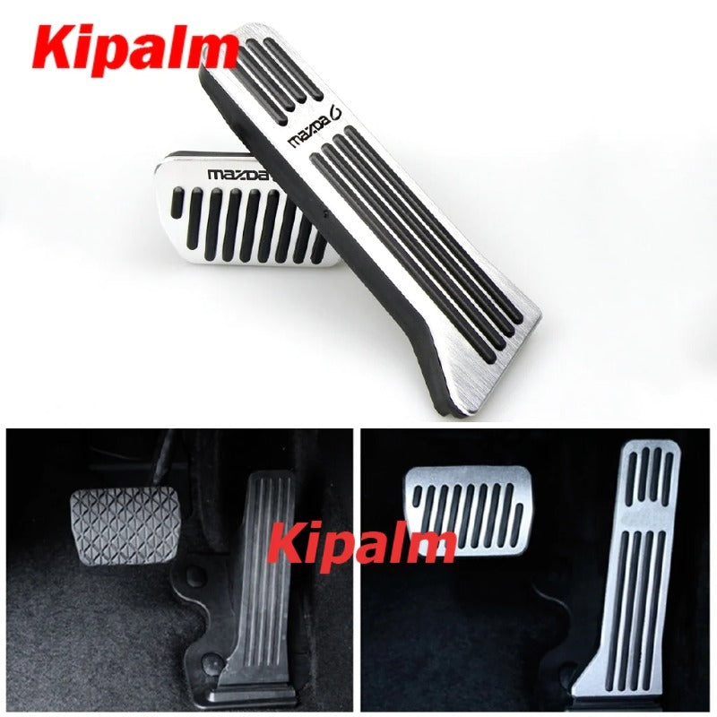 No Drill Aluminum Mazda 6 Accelerator Gas Pedal Brake Pedal Cover AT For Mazda 6 2014-2018