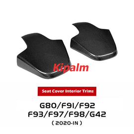 Dry Carbon Fiber Front Seat Back Cover Trim for BMW M3 G80 M8 F91 F92 F93 X3M F97 X4M F98