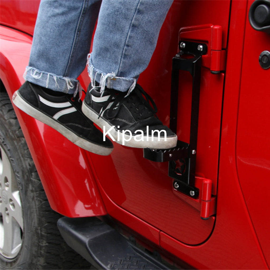1pcs Car Rooftop Luggage Ladder Hooked Foot Pegs Doorstep for Jeep Wrangler 2008-2017