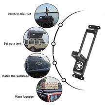 Load image into Gallery viewer, 1pcs Car Rooftop Luggage Ladder Hooked Foot Pegs Doorstep for Jeep Wrangler 2008-2017