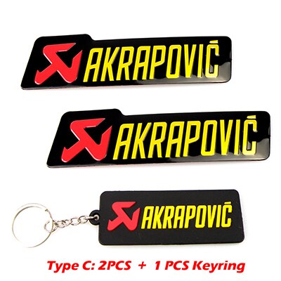 Universal Aluminium Akrapovic Stickers Exhaust Muffler Sticker Silencer Decals For Motorcycle and Car Sticker