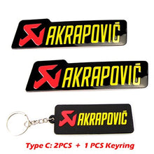 Load image into Gallery viewer, Universal Aluminium Akrapovic Stickers Exhaust Muffler Sticker Silencer Decals For Motorcycle and Car Sticker
