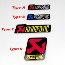 Load image into Gallery viewer, Universal Aluminium Akrapovic Stickers Exhaust Muffler Sticker Silencer Decals For Motorcycle and Car Sticker