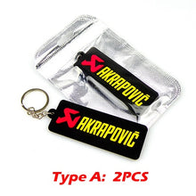 Load image into Gallery viewer, NEW 3D Rubber Keychain Akrapovic Double sided Keyring Car Motorcycle Bike Akrapovic Logo Soft Rubber keychain for wholesale