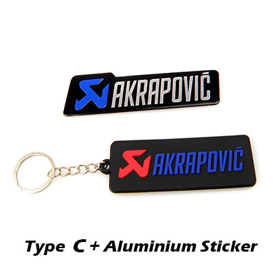 NEW 3D Rubber Keychain Akrapovic Double sided Keyring Car Motorcycle Bike Akrapovic Logo Soft Rubber keychain for wholesale