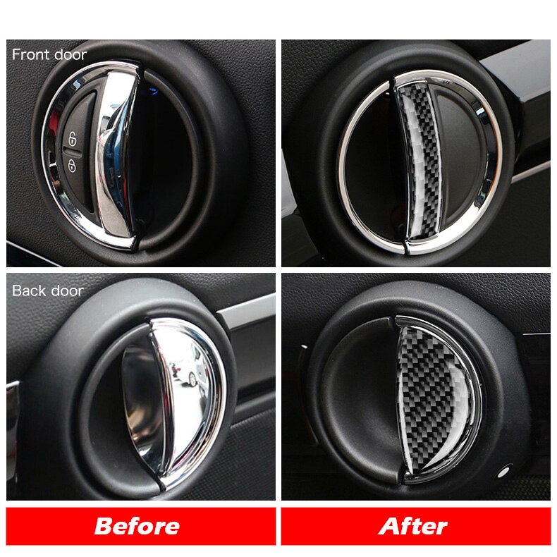 Kipalm Real Carbon Fiber Car Sticker Interior Trim Stickers for Mini Cooper F54 F55 F56 JCW Countryman F60