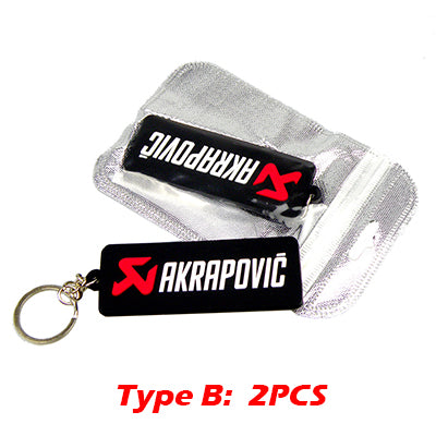 NEW 3D Rubber Keychain Akrapovic Double sided Keyring Car Motorcycle Bike Akrapovic Logo Soft Rubber keychain for wholesale