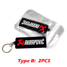 Load image into Gallery viewer, NEW 3D Rubber Keychain Akrapovic Double sided Keyring Car Motorcycle Bike Akrapovic Logo Soft Rubber keychain for wholesale