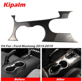 Kipalm For Ford Mustang 2015-2019 Carbon Fiber Central Control Gear Shift Panel Cover Decorative Sticker Cover Trim Mustang