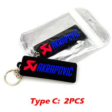Load image into Gallery viewer, NEW 3D Rubber Keychain Akrapovic Double sided Keyring Car Motorcycle Bike Akrapovic Logo Soft Rubber keychain for wholesale