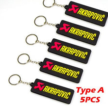 Load image into Gallery viewer, NEW 3D Rubber Keychain Akrapovic Double sided Keyring Car Motorcycle Bike Akrapovic Logo Soft Rubber keychain for wholesale