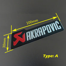Load image into Gallery viewer, Universal Aluminium Akrapovic Stickers Exhaust Muffler Sticker Silencer Decals For Motorcycle and Car Sticker