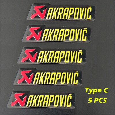 Universal Aluminium Akrapovic Stickers Exhaust Muffler Sticker Silencer Decals For Motorcycle and Car Sticker