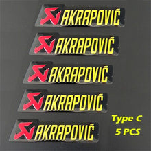 Load image into Gallery viewer, Universal Aluminium Akrapovic Stickers Exhaust Muffler Sticker Silencer Decals For Motorcycle and Car Sticker