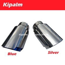 Load image into Gallery viewer, Car Universal AK Stainless Steel Exhaust Tip With Silver or Burnt Blue Color End Pipe for BMW BENZ Audi VW Golf Parts AK Logo