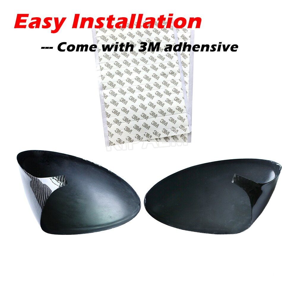 1 Pair Stick on Type Carbon Fiber Rearview Mirror Cover Caps for Porsche 718 Cayman Boxster 2017-