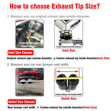 Load image into Gallery viewer, 1 Pcs Car Universal Dual  Equal Length Straight Remus Sport Glossy Carbon Fiber Exhaust Muffler Tips Black Inner Pipe